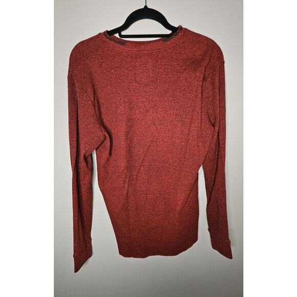 Vintage Ecko Unltd Red & Black Marl Men's M Long-Sleeve Waffle Knit Shirt Y2k - Picture 2 of 8